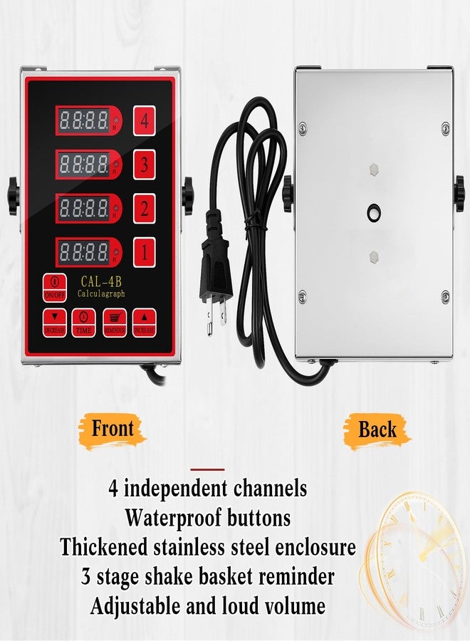 Relaxweex 1 Pack 4-Channel Digital Kitchen Timer, Commercial Cooking Timer with Loud Alarm, Large LCD Display, for Restaurants, Baking, Labs, Multiple Independent Countdown Timers - Image 5